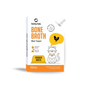 Goofy Tails Chicken Bone Broth for Cats 300ml (100ml X 3 Pack), Human Grade, Preservative Free,Gut Friendly Cat Food Topper, Cat Supplements with Natural Collagen