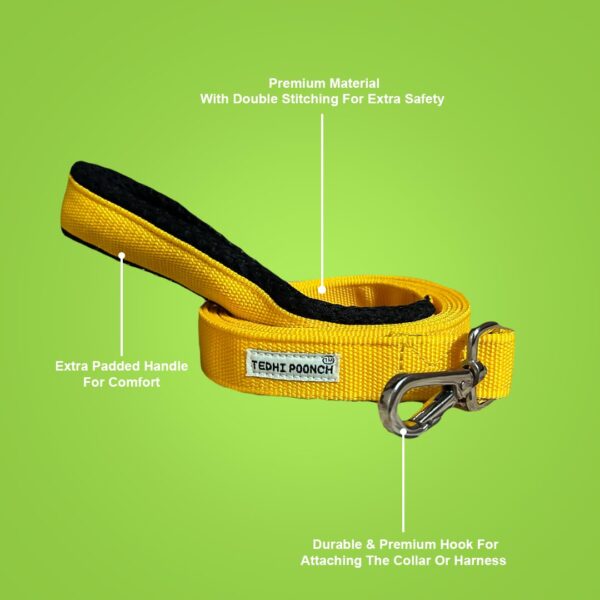 616WS2OMSdL._SL1080_.jpg Aam Panna Premium Long Length Durable Sturdy Training Leash-with Soft Padded Handle- for Dogs and Puppies | Yellow | Medium