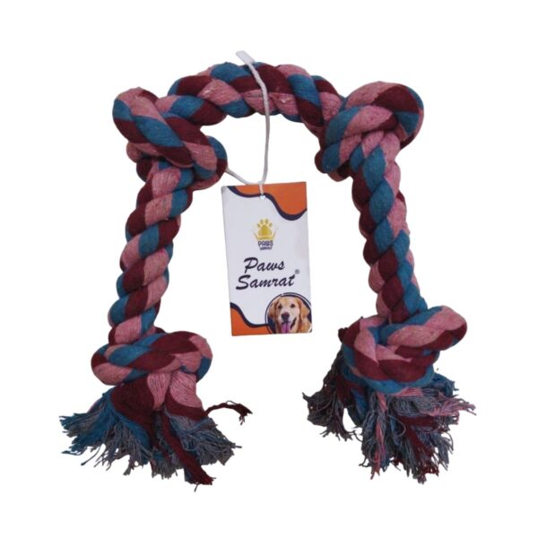 Braided Rope Dog Toy, Dog Toys with Knot, Durable Cotton Braided Rope Dog Toy, Dog Toys with Knot, Durable Cotton Rope Dog Chew Toy for Medium and Big Dogs- Washable (4 Knots Rope)
