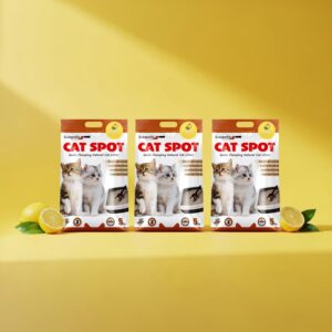 CatSpot Lemon Flower Scented Cat Litter – 15kg | Ultra Absorbent, Quick Clumping, Odor Control, Dust-Free Formula for Cats