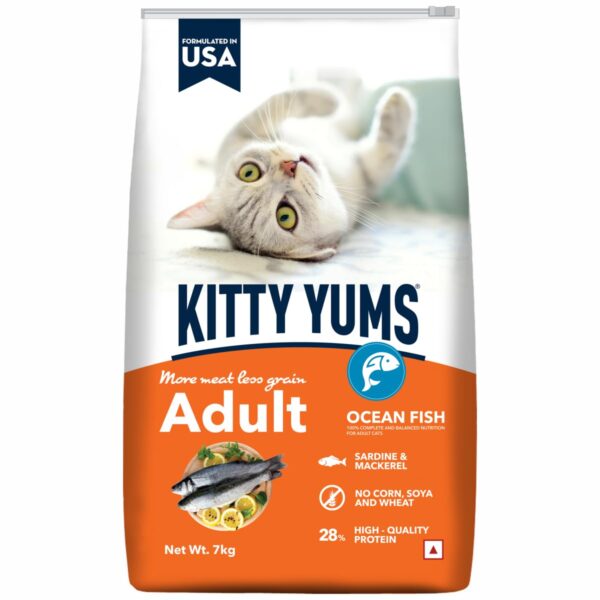 Kitty Yums Adult (+1 Year) Dry Cat Food, Ocean Fish, Kitty Yums Adult (+1 Year) Dry Cat Food, Ocean Fish, 7kg
