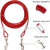 6186X6crPL._SL1273_.jpg 10-FEET (5MM) Heavy-Duty Tie Out Cable Leash for Dogs Up to 35kg, Long Dog Cable Leash with PVC Coating, Dogs Chains for Outside and Indoor Durable Dog Runner Tether Line for Yard (Red)