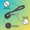 618GqZqLq3L._SL1500_.jpg Customized Dog Harness Leash with Name | Personalized Harness for Large Dogs | Adjustable, Reflective, Choke Free, Reflective (L, Black) (for 24-35 Kg Pet)