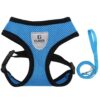 Kuber Industries Dog Chest Harness with Nylon Leash I No Pull, Soft Padded and Breathable Dog Vest I Adjustable, Reflective I Large, Blue