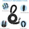 618cfInNYHL._SL1500_.jpg Neville Premium and Strong 5 feet Long Dog Collar Leash for Large Dogs with Padded Handle and Highly Reflective Straps Dogs Perfect for Harness and Neck Collar Belts (15 to 80 kgs) Black