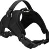 Dog Trust Soft and Durable K9 Police Dog Harness Vest with Black Rope Leash and Loop Straps and Handle and Adjustable (Black)