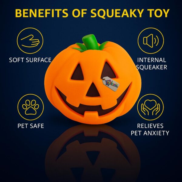 Western Era Pumpkin Squeaky Dog Toy | Halloween Jack O’ Lantern Design | Durable Chew Toy for Dogs | Spooky Pumpkin Shape with Loud Squeaker | Great for All Dogs | Dog Treat Distraction for Training