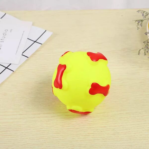 Dog Trust Squeaky Toys for Puppy,Bone Design Ball Shaped Teething, Dog Chew Christmas Small Dogs Squeaker Latex Rubber Soft Ball Chewing Teething Fetching Toy Gifts for Puppy Medium Dog