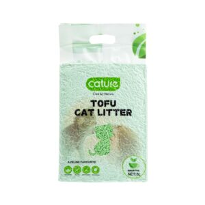 Cature Care by Nature Tofu Cat Litter Natural Flushable Clumping Litter Plant Based Biodegradable Ultra Odour Control 99% Dust Free Low Tracking Cat Litter (Green Tea, 6L)