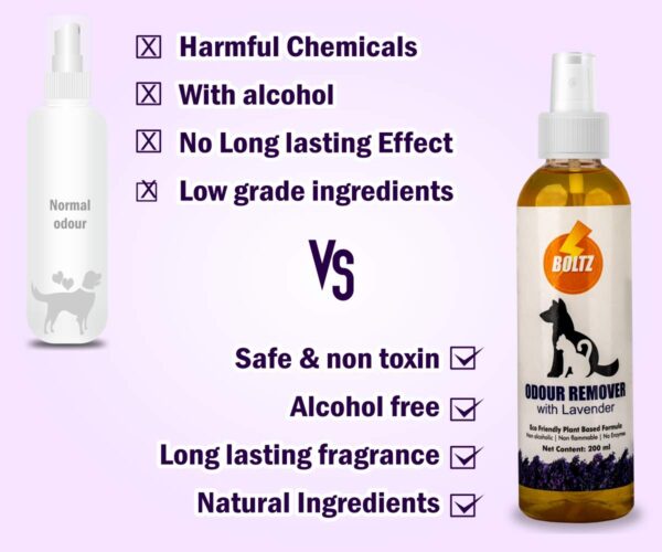 619N3l04B1L._SL1200_.jpg Boltz Odour and Urine Smell Remover Pet Area Freshener for Dog and Cat with Lavender Fragrance (200 ml), 1 Piece