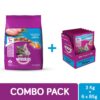 Whiskas Adult Cat Food Combo - Ocean Fish Dry, 3kg + Tuna in Jelly, 85g (6 Pouches)