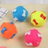Dog Trust Squeaky Toys for Puppy,Bone Design Ball Shaped Teething, Dog Chew Christmas Small Dogs Squeaker Latex Rubber Soft Ball Chewing Teething Fetching Toy Gifts for Puppy Medium Dog