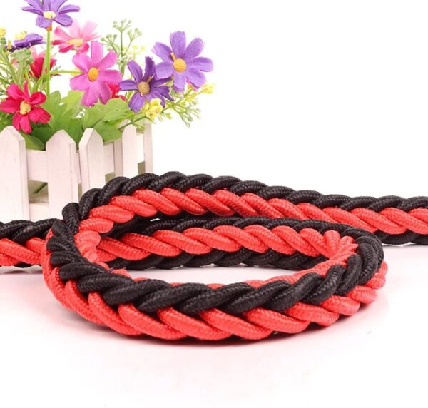 Woofy Heavy Duty Dog Tough Nylon Braided Dog Leash for Medium Dogs Maxi Dogs & Large Dogs, Heavy Leash & Heavy Hook (Red & Black)