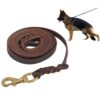 Skora Genuine Leather Dog Leash 7 Foot Long 1/2 Inch Wide Dog Training Leash Lead Strong Durable Dog Slip Lead