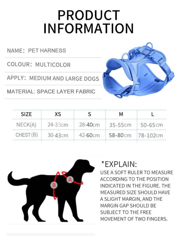No-Pull/No Choke Comfortable Dog Vest Harness, Ultralight Breathable Mesh Traction Strap, Easy to Clean, Adjustable Soft Padded Vest for Dogs, Stylish & Modern (Medium,Sky Blue)