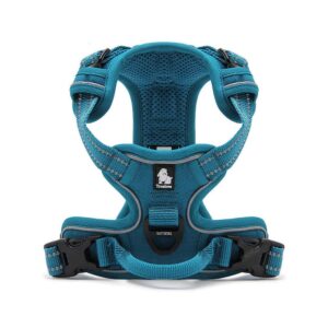 PetsUp 3M Reflective Mesh Padded Dog Vest Front Range No PetsUp 3M Reflective Mesh Padded Dog Vest Front Range No Pull Harness With Handle (One Size, 69-81 Cm Girth, Blue)