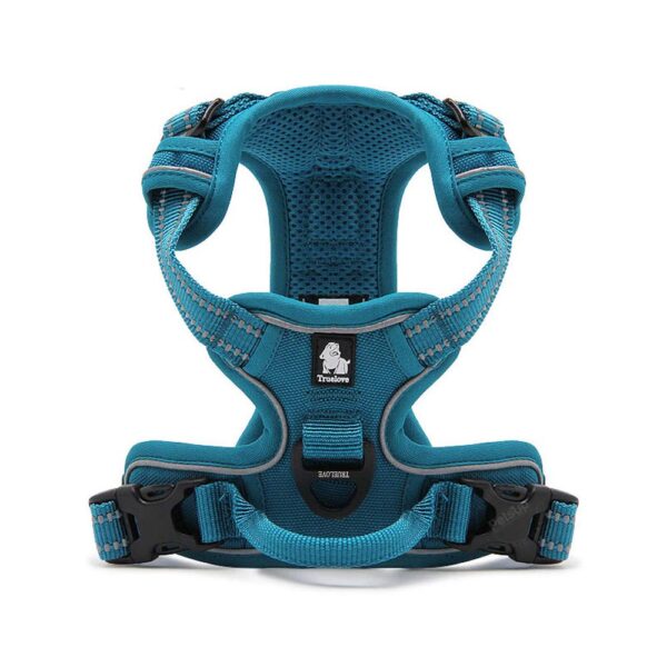PetsUp 3M Reflective Mesh Padded Dog Vest Front Range No Pull Harness With Handle (One Size, 69-81 Cm Girth, Blue)
