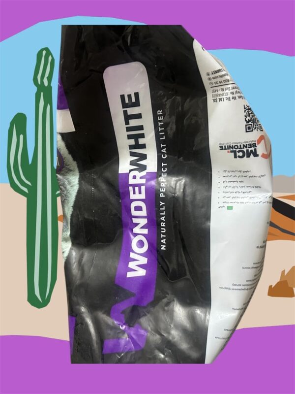 WonderWhite Premium White Cat Litter Made in Turkey | 5 Kg in a Pack | White Bentonite Clumping Sand | (Lavender Scent) Safe for Multiple Cats & Kittens with Wand Toy
