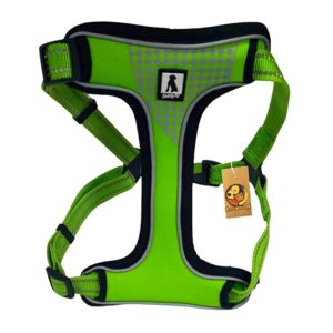 Foodie Puppies Nylon Reflective Flamingo Stitching Dog Chest Harness with Foodie Puppies Nylon Reflective Flamingo Stitching Dog Chest Harness with Elastic Padded Handle - Size: Chest Girth 52-92cm (Large, Neon Green)