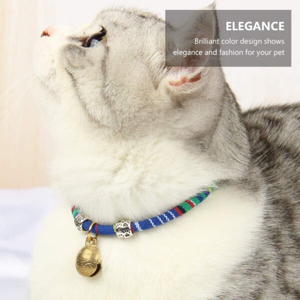 Dog Trust Ethnic Pet Collar with Bell Safety Adjustable Cat Necklace Ethnic Style Cat Collar Pack of 1 pcs