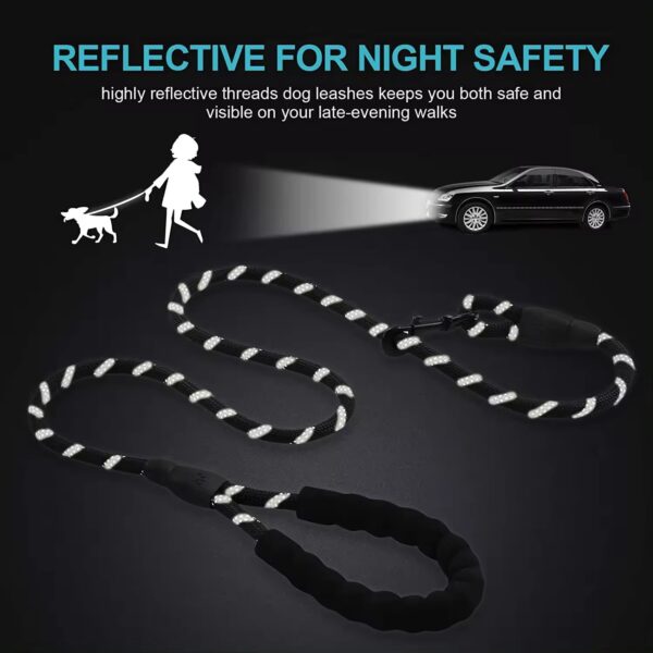 Reflective Adjustable Pet Leash for Dogs and Cats| Durable and Comfortable| Strong Nylon with Padded Handle| Straps Dogs Perfect for Harness and Neck Collar Belts