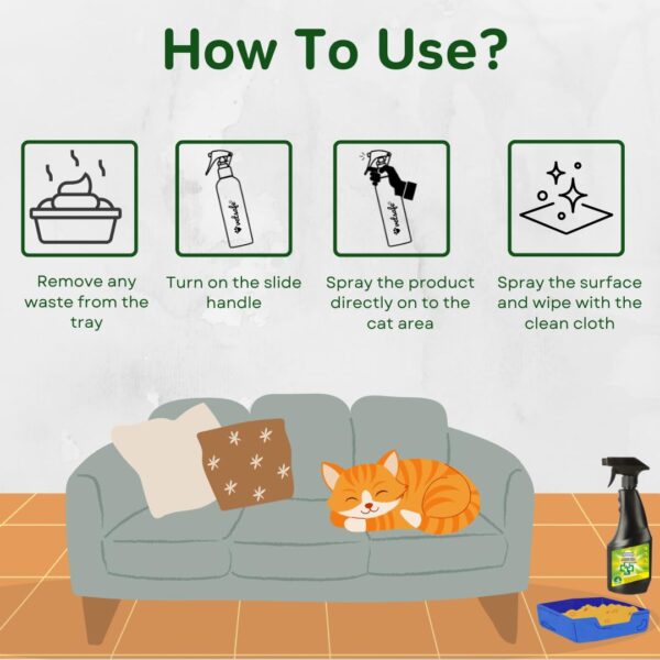 VetSafe Cat Litter Tray Disinfectant 500 ml | Ready-to-Use Spray | Eliminates Odour & Germs | Safe & Gentle for Cats
