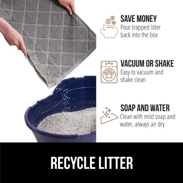 Gorilla Grip Durable Cat Litter Mat (35x23), XL Jumbo, No Phthalate, Water Resistant, Traps Litter from Box & Cats, Scatter Control, Soft on Kitty Paws, Easy Clean Cat Mat (Gray)