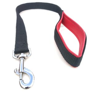 Short Dog Leash Traffic Padded Handle Heavy Duty 24 Inch/ Short Dog Leash Traffic Padded Handle Heavy Duty 24 Inch/ 2Ft Short Nylon Dog Lead For Training Control-Pet Leashes For Large Big Dogs And Medium Dogs(Color- Black)