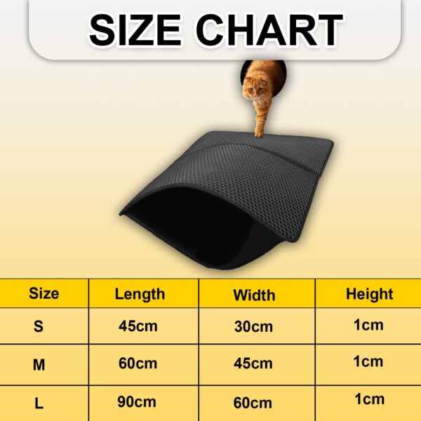 YellowCult Cat Litter Mat, Honeycomb Double Layer Design, Urine & Water Proof Material, Scatter Control, Less Waste, Easy to Clean,Washable, Non-Slip Kitty Litter Mats for Floor (30 X 45 Cm) 1 Pack-S