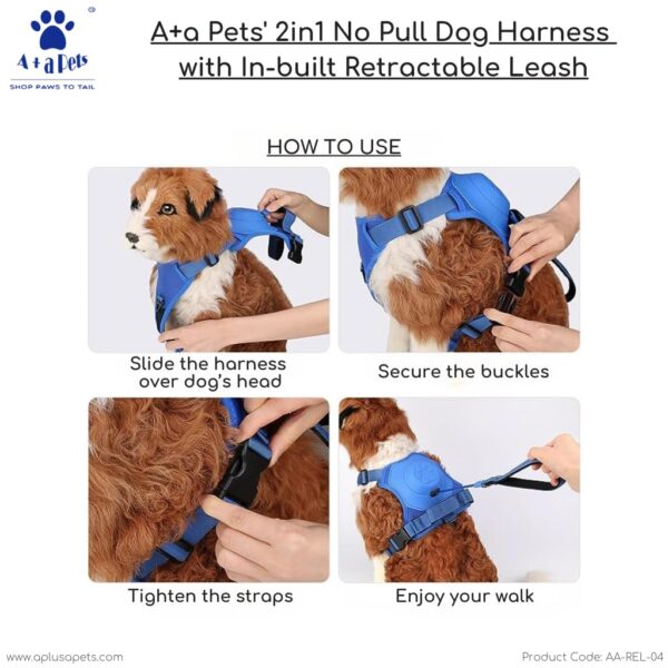 61C-IEbDP-L._SL1024_.jpg A+a Pets' 2in1 No Pull Dog Harness & Leash Combo | Handsfree Multi Function Pet Vest with Built-in Retractable Leash | Automatic Comfortable Body Belt (XL, Orange)