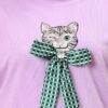 61C8DutDHJL.jpg Women's Casual Lounge Set, T-Shirt with Cat Bow Print and Matching Pants