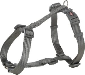 Trixie Premium H-Harness Belt for Dogs, Stylish Design, Adjustable Webbing Trixie Premium H-Harness Belt for Dogs, Stylish Design, Adjustable Webbing Tape, Strain Relief, Lightweight & Adjustable Straps (S-M, Graphite)