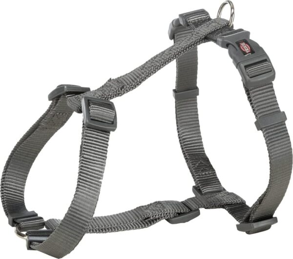 Trixie Premium H-Harness Belt for Dogs, Stylish Design, Adjustable Webbing Tape, Strain Relief, Lightweight & Adjustable Straps (S-M, Graphite)