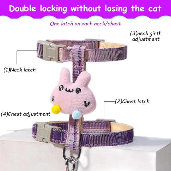 61CJV3YTFvL._SL1200_.jpg Qpets® Cat Harness and Leash Set, Outdoor Harness for Cat with Quick Release Buckle Adjustable Cat Harness for Small Cats, Lightweight Soft Walking Travel Petsafe Harness