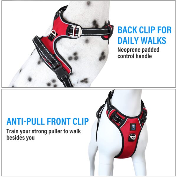 61CR0xRFuUL._SL1200_.jpg HANK Dog Harness | 3M Reflective | Body Vest for Small Dogs | Soft Comfortable | Adjustable Buckles | No Pull Harness for Training, Walking (Red - S (4-13Kg)