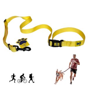 A+a Pets’ Hands Free Adjustable Dog Leash | Waist Tie-up, A+a Pets’ Hands Free Adjustable Dog Leash | Waist Tie-up, Lightweight, Adjustable, Durable Nylon for Running, Hiking, Jogging & Walking (NYellow)