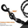 61Cwze3u84L._SL1500_.jpg Heavy Duty 5ft Long Dog Leash with Padded Handle 120 cm Dog Cord Leash for All Dogs, Durable Climbing Soften Rope Leash with Strong Metal Clasp for Night Walking (Pink)