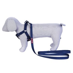 Pets Like Polyester V Harness with Leash Set Navy Blue (Large),Dog