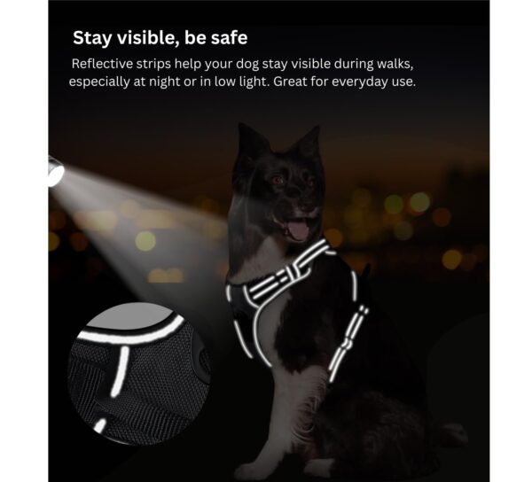 61DqP7GUAGL._SL1500_.jpg Dog Harness for Medium – Sized Dogs, Adjustable Reflective Dog Harness with Handle, Easy Control & Padded Comfort, for Walking, Training, Outdoor Use – Black