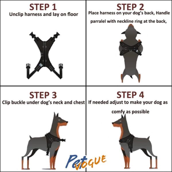 61E7GJUsPL._SL1200_.jpg PetVogue Comfort Dog Harness, Small Dog Harness Choke Free Adjustable Pet Vest No Pull Outdoor Sport Vest Harness Reflective Soft Padded Vest - Medium,Black