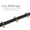 Dog Collar Belt and Leash Set for Large Dogs, Dog Stylish Nylon Leash Belts with Bell - Labrador, Golden Retriever, Pitbull, German Shepherd, Husky, Doberman (Large, Black)