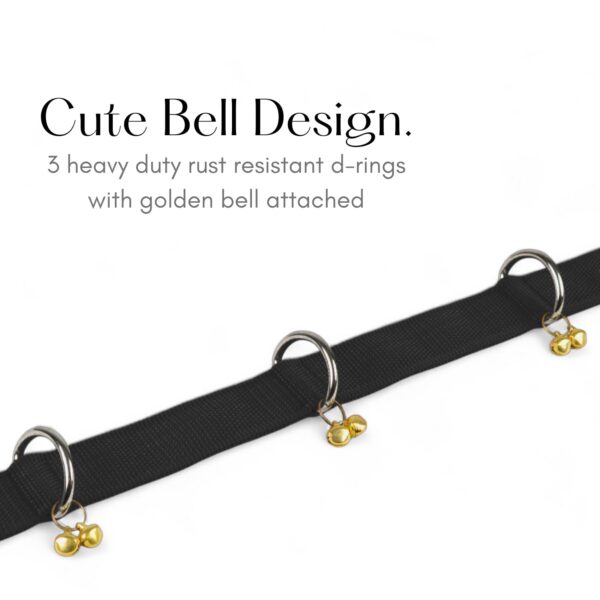 Dog Collar Belt and Leash Set for Large Dogs, Dog Stylish Nylon Leash Belts with Bell - Labrador, Golden Retriever, Pitbull, German Shepherd, Husky, Doberman (Large, Black)