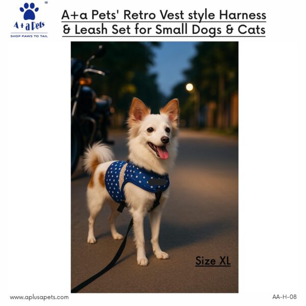 61FPyXfC6L._SL1500_.jpg A+a Pets' Retro Vest Harness & Leash Set | No Pull, No Escape, Breathable, Cute Combo for Puppies, Small Dogs, Cats (Comic, S)