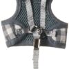 Pets Empire Grey Plaid No Pull Small Dog Cat Puppy Harness and Lead Sets Adjustable Soft Mesh Plaid Tuxedo Vest Clothes with Bowtie and Safety Escape Proof... (Small (Fit Weight 1-3 kg))