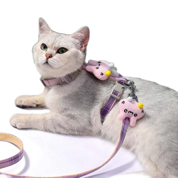 61FBjETvt8L._SL1200_.jpg Qpets® Cat Harness and Leash Set, Outdoor Harness for Cat with Quick Release Buckle Adjustable Cat Harness for Small Cats, Lightweight Soft Walking Travel Petsafe Harness