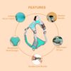 61Fjk3ttecL._SL1080_.jpg Premium Reflective Vest Dog Harness | Soft Breathable Mesh and Oxford Nylon Fabric | Padded Control Handle with No Pull Front & Back Clip | Adjustable Strap & Dual Lock Buckle (Small, Sea Green)
