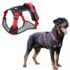 Qpets® No Pull Dog Harness with Safety Reflective Strip Quick Qpets® No Pull Dog Harness with Safety Reflective Strip Quick Release Buckle Adjustable Size Easy Control Handle for Medium Large Dog (Red, XL, Recommended Weight: 22.5kg-45kg)