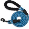 4 Ft Heavy‑Duty Reflective Dog Leash – Soft Padded Handle + 4 Ft Heavy‑Duty Reflective Dog Leash – Soft Padded Handle + 360° Swivel Clip – Strong Nylon Rope, Tangle‑Free, Safe Night Walks – Ideal for, Medium & Large Dogs (Aqua Woof, 4 Feet)