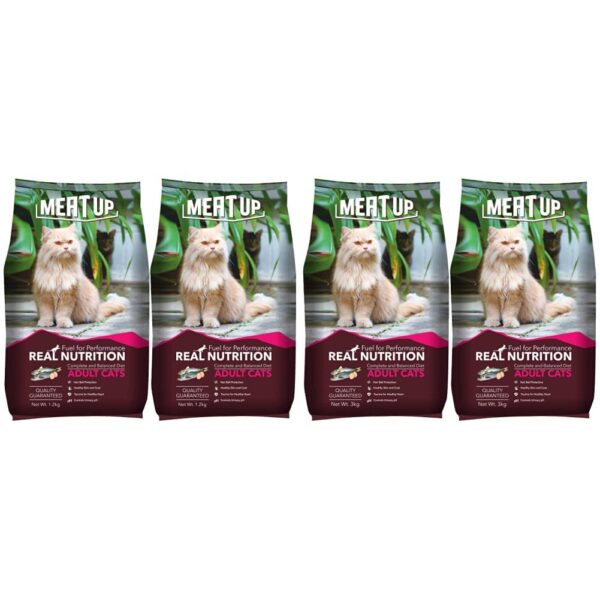 Meat Up Adult Cat Food, Ocean Fish - 1.2 kg Meat Up Adult Cat Food, Ocean Fish - 1.2 kg Pack (Buy 1 GET 1 Free) & Meat Up Adult Cat Food, Ocean Fish - 3 kg Pack (Buy 1 GET 1 Free)