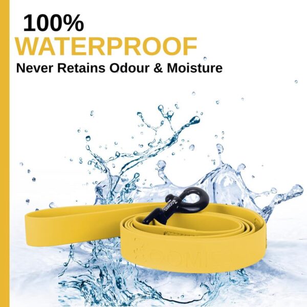 Zoomies Dog Unisex Biothane 5ft Leash Waterproof Odour-Free with Rust-Proof 360° Swivel Hook Lightweight Durable Strap for Outdoor Walks Training and Everyday Use - Yellow (ZYBL000L)
